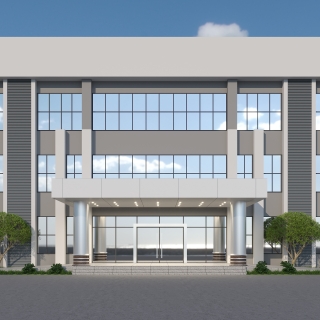 门头雨篷2无顶正面