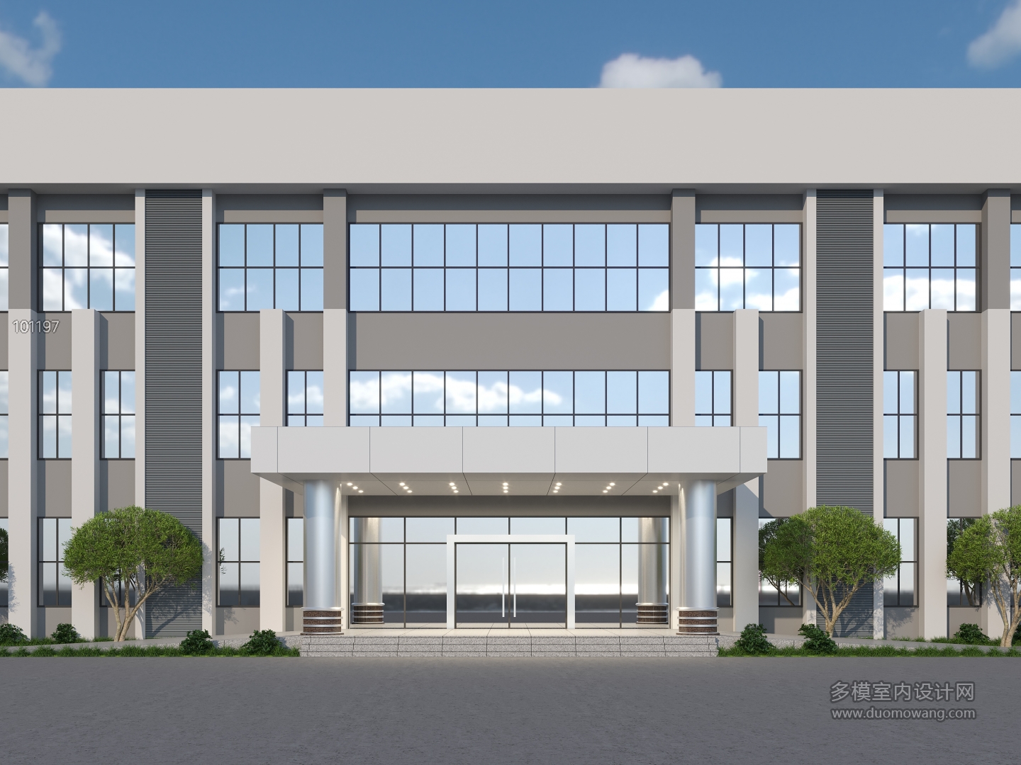 门头雨篷2无顶正面