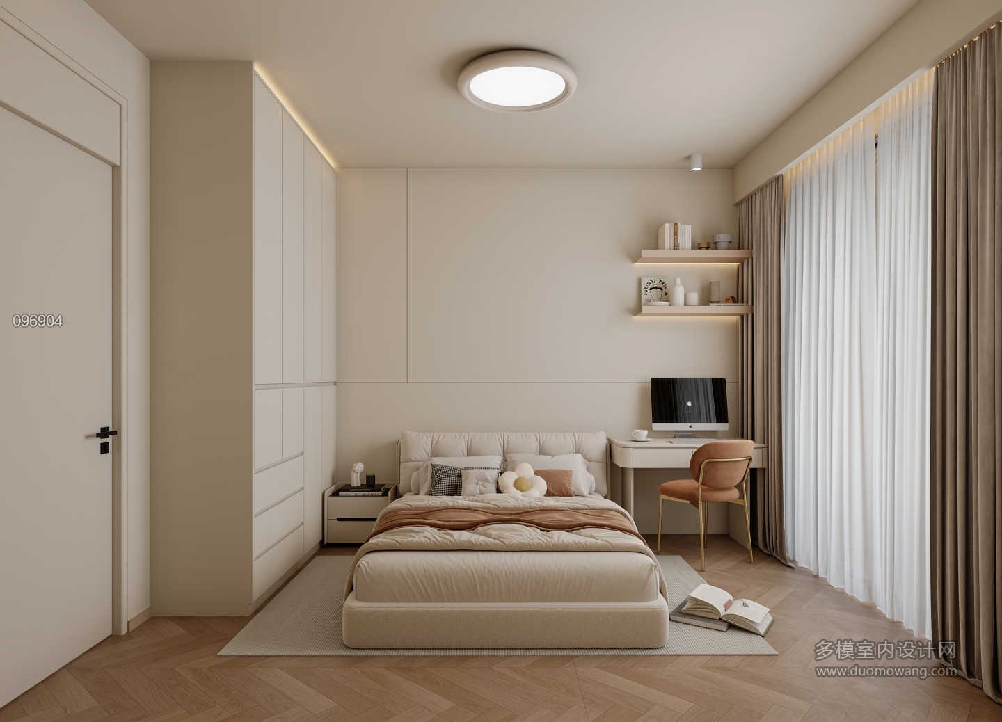 原木奶油风_次卧静态