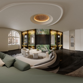 商务合作洽谈区全景