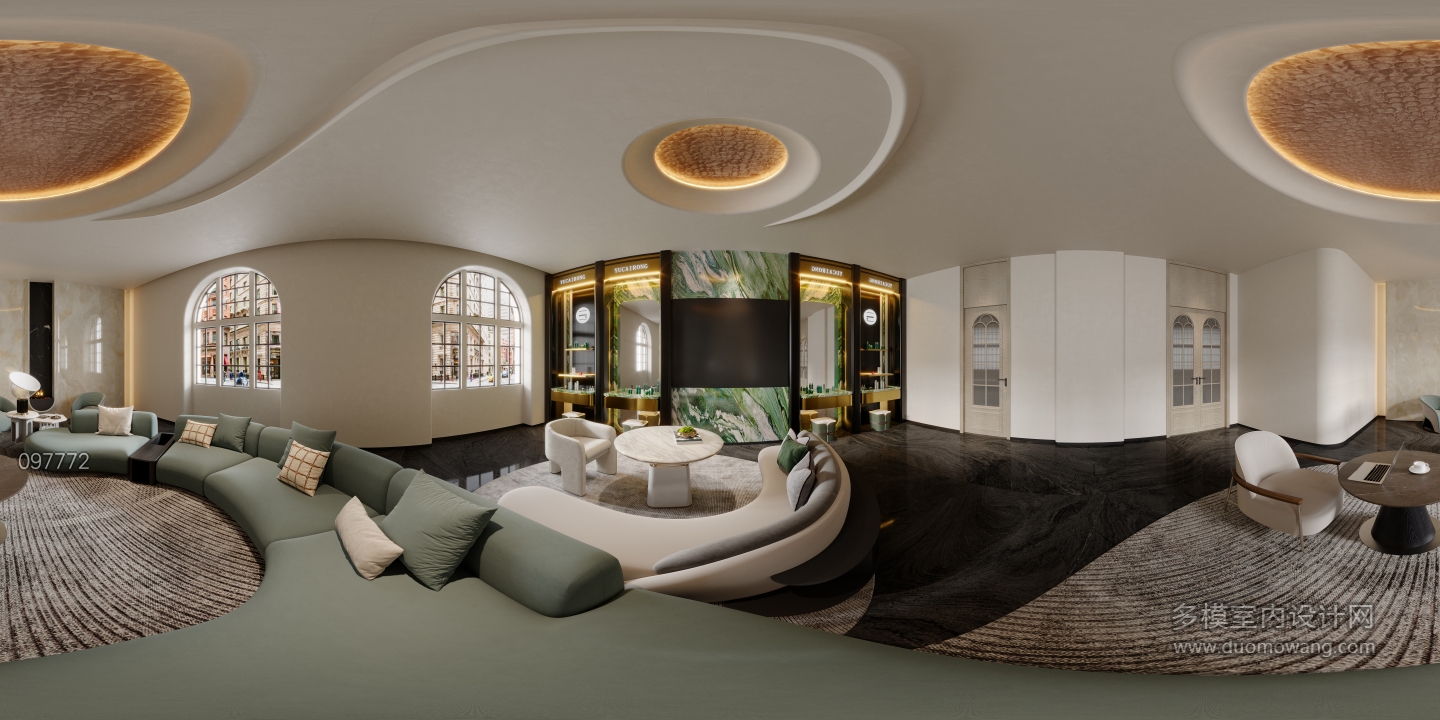 商务合作洽谈区全景