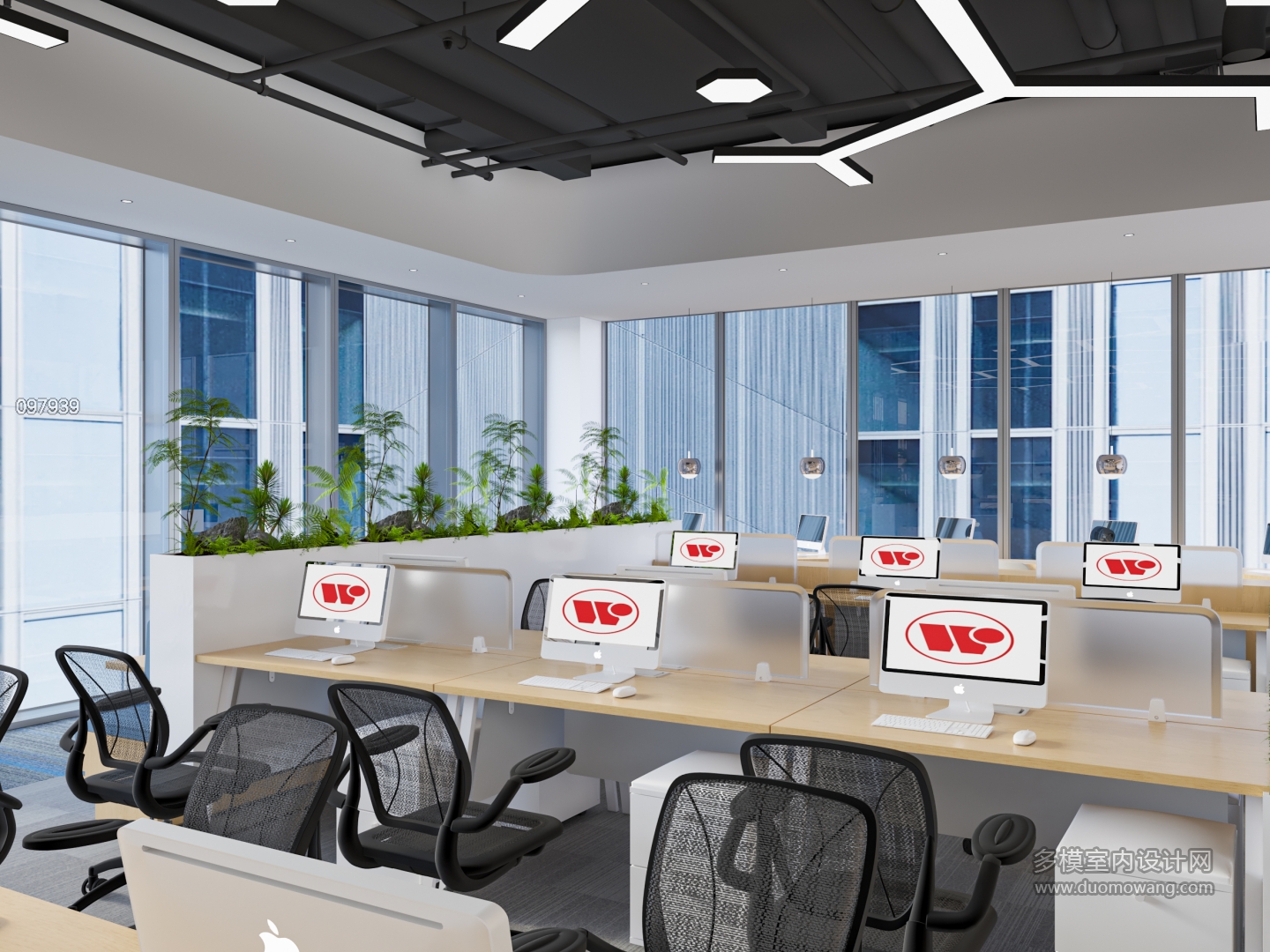 现代办公区二楼单张3