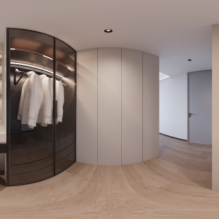 现代主卧衣帽间360