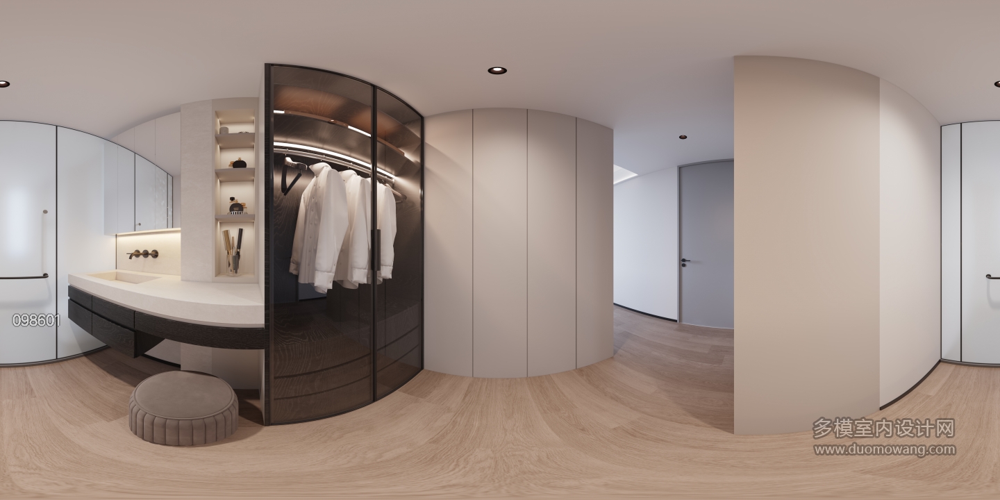 现代主卧衣帽间360