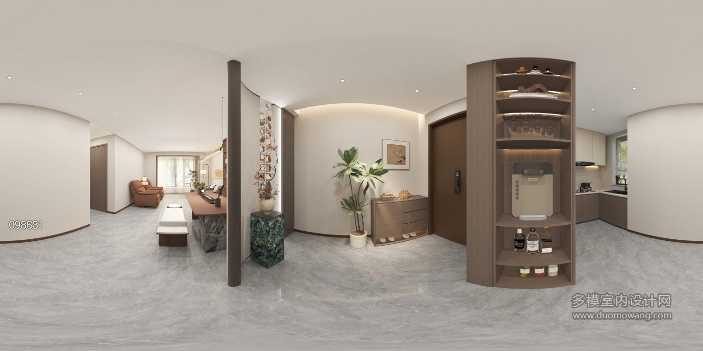 新中式2门厅全景