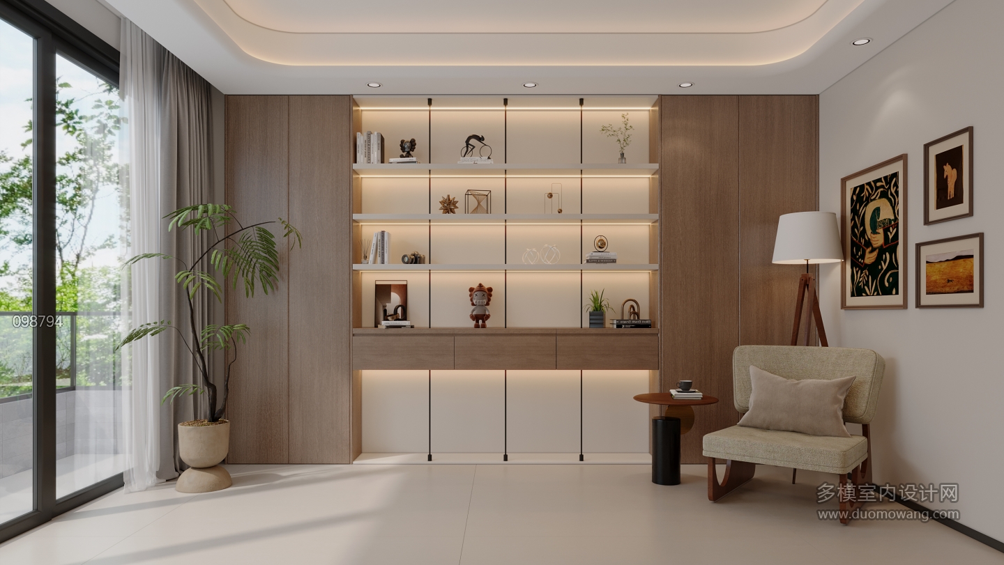 现代二楼书房特写2