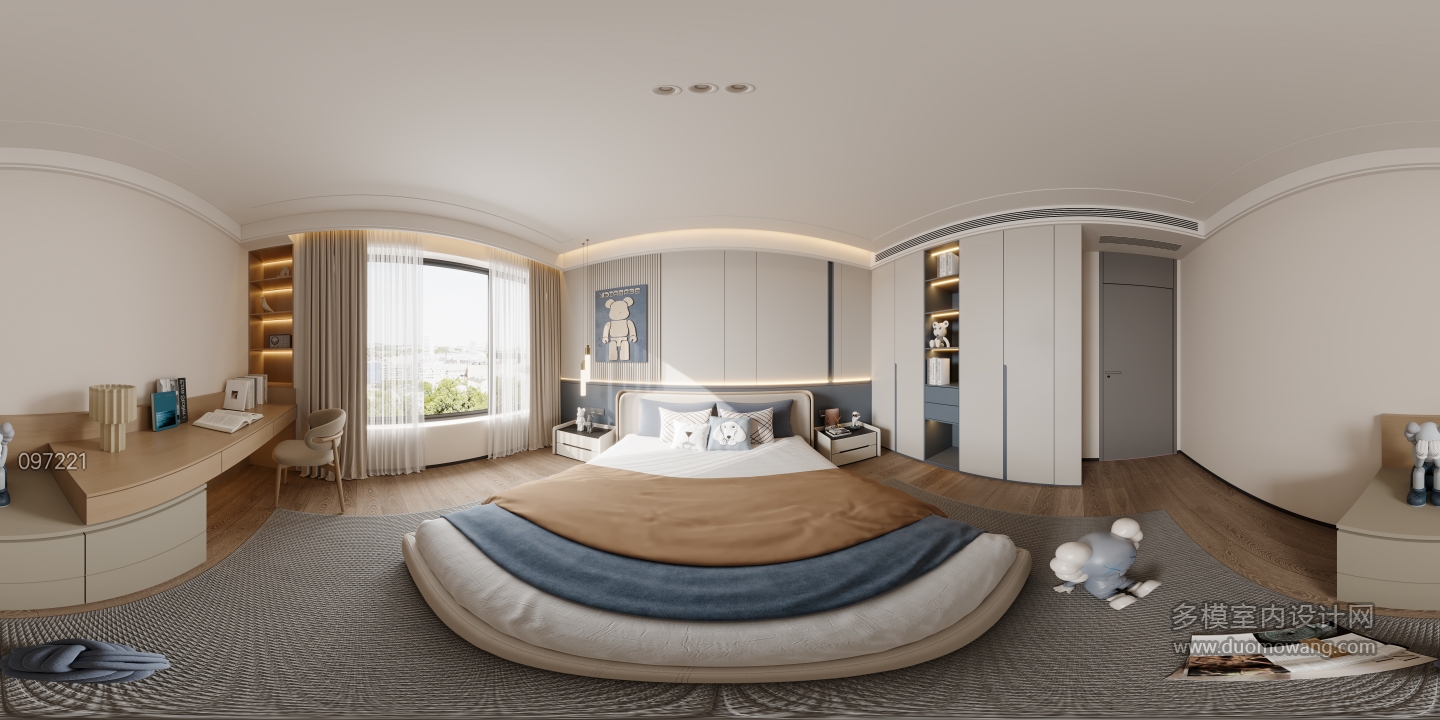 现代卧室全景