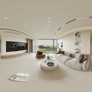 现代 客餐厅 全景