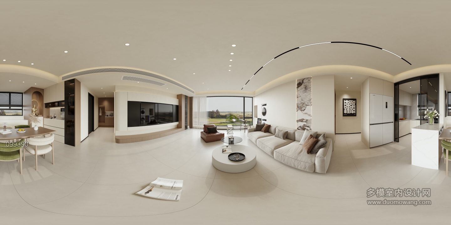 现代 客餐厅 全景