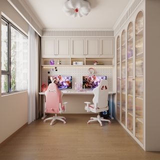 5法式奶油风书房