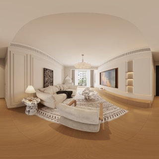 1法式奶油风客餐厅