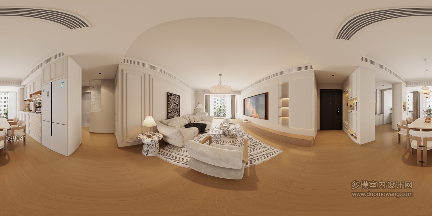 1法式奶油风客餐厅