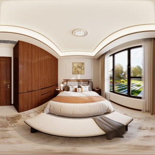 新中式一楼西北卧室