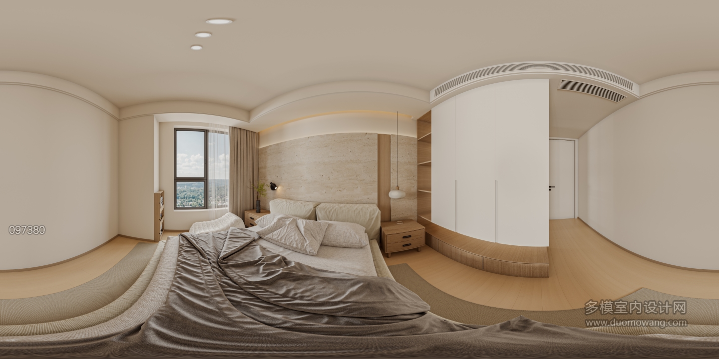 奶油风平层主卧