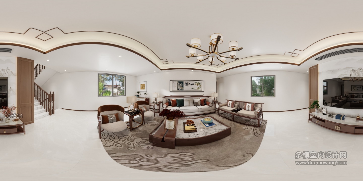 新中式二楼客厅