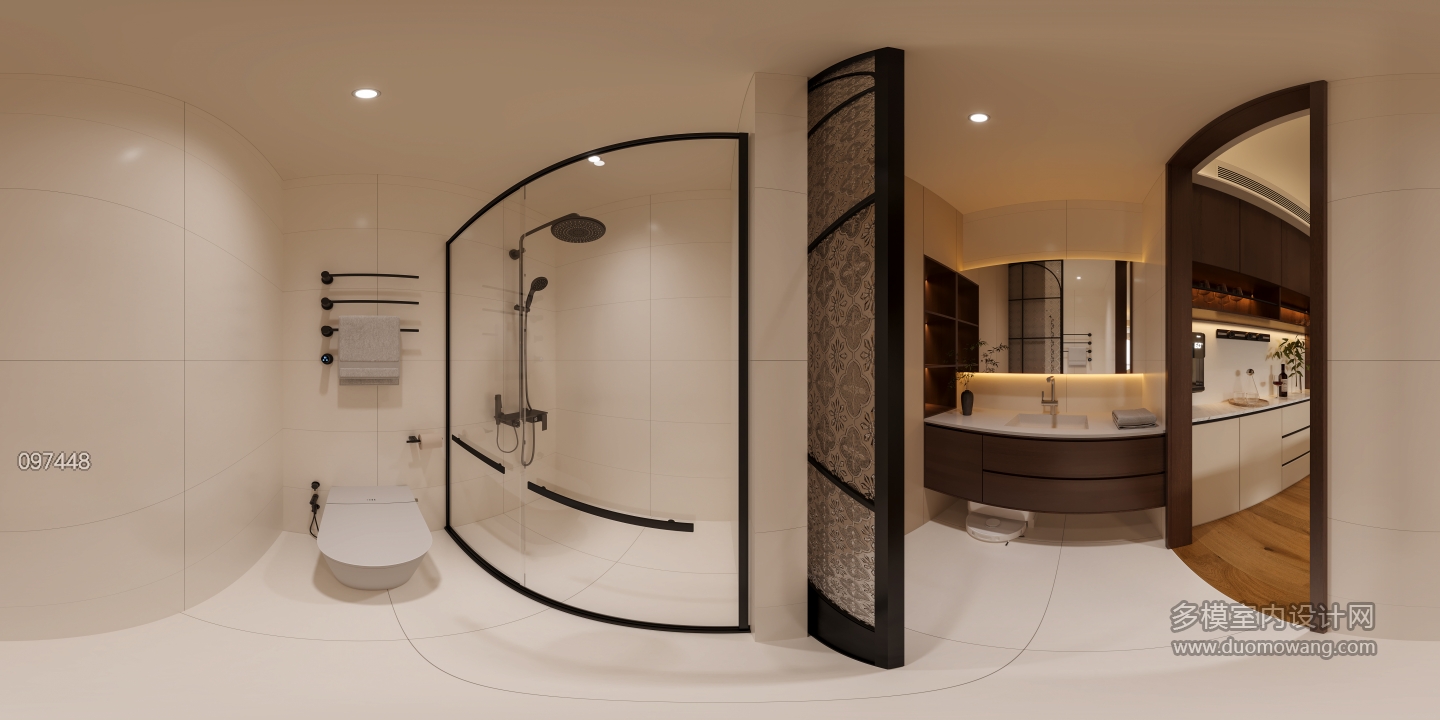 现代卫生间全景