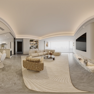 现代轻奢客餐全景方案二