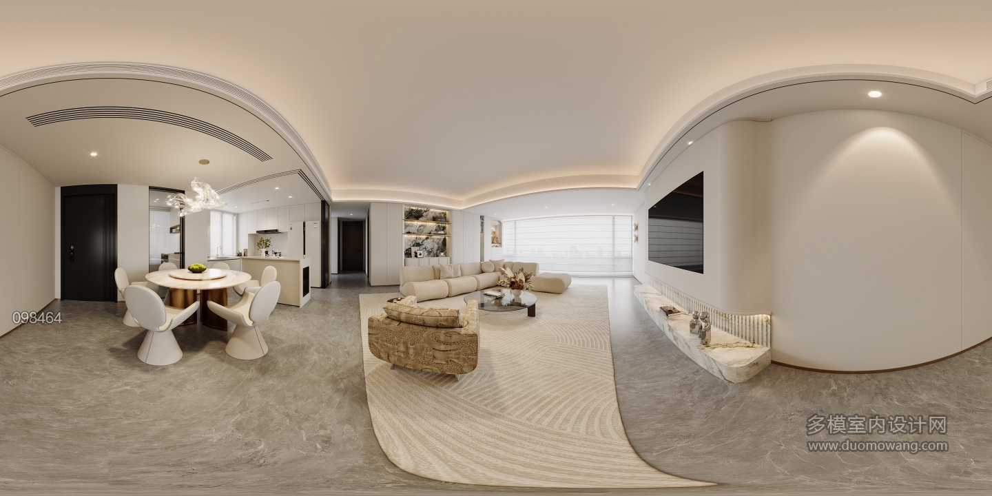 现代轻奢客餐全景方案二