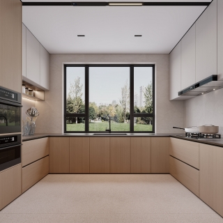 现代一层厨房特写