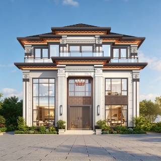 别墅效果图中 拷贝