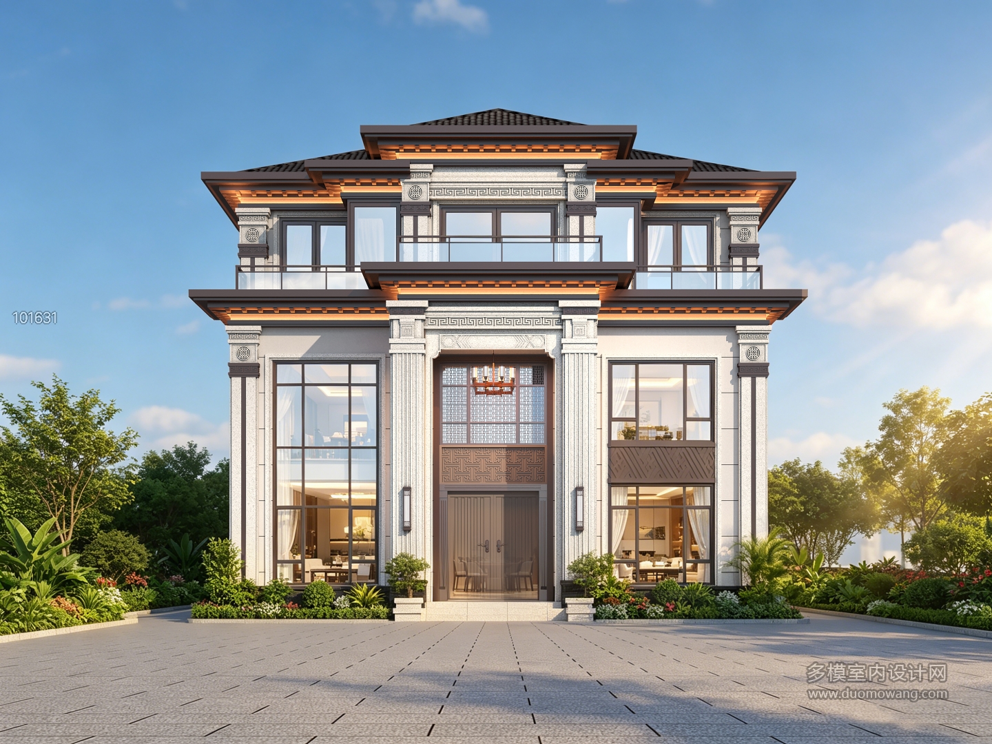 别墅效果图中 拷贝