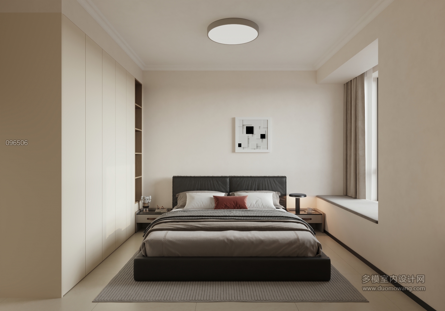 现代 卧室 单张