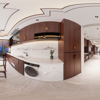 新中式茶区全景