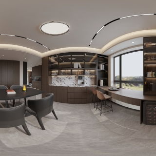 现代 餐厅 全景