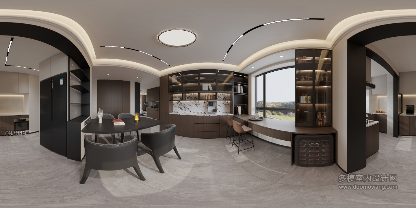 现代 餐厅 全景