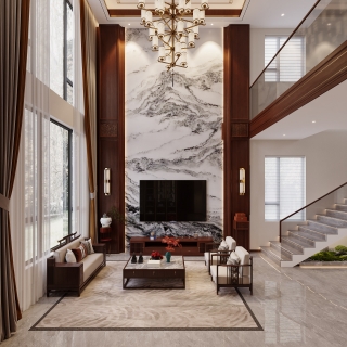 中式电视背景特写