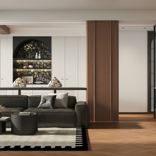 法式沙发墙特写