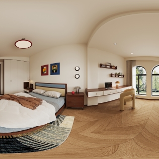 现代二楼儿童房全景