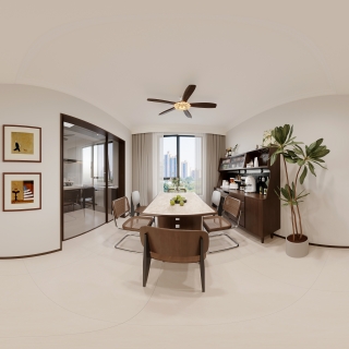 现代中古餐厅全景