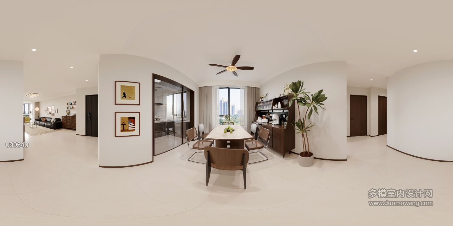 现代中古餐厅全景