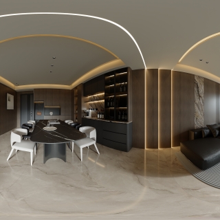 现代客餐厅全景