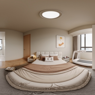 奶油风 主卧全景