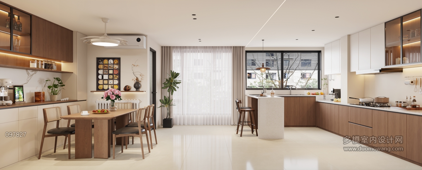 5现代中古风厨房单张改