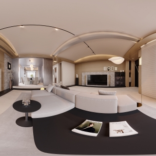 一层现代客厅全景