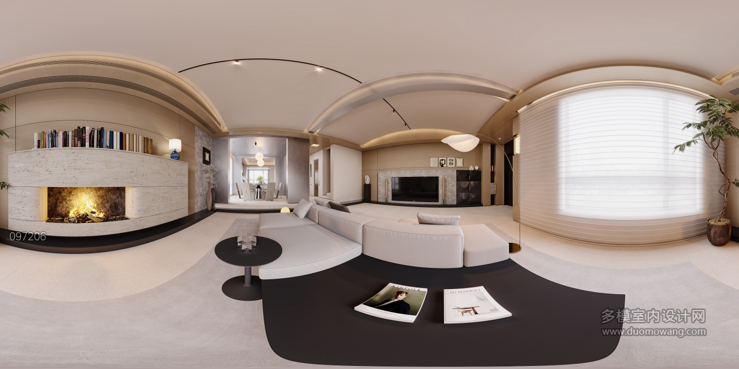 一层现代客厅全景