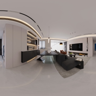 现代客餐厅全景