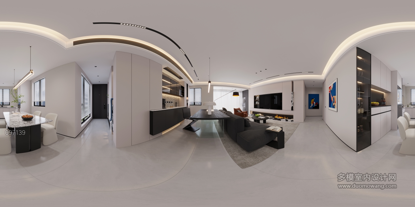 现代客餐厅全景