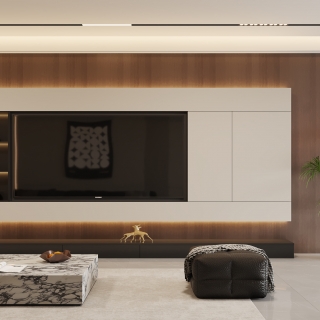 意式客厅-电视墙