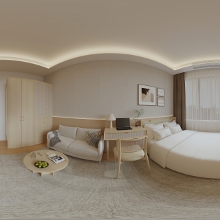 现代 卧室 全景