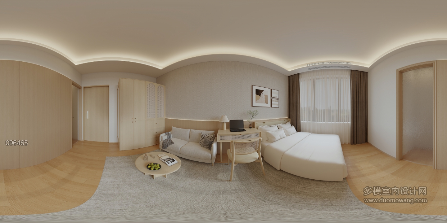 现代 卧室 全景