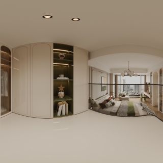 奶油风卧室衣帽间