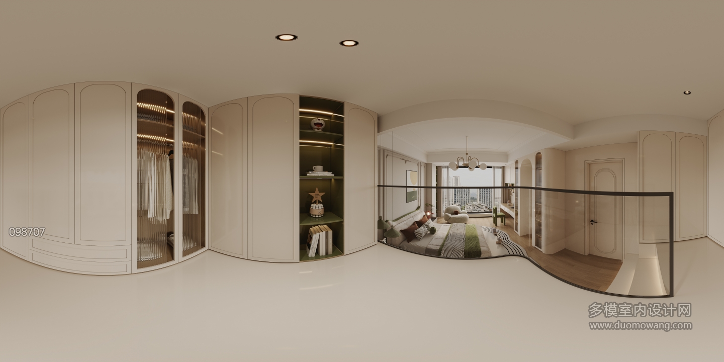 奶油风卧室衣帽间