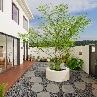 多彩一号3改414_一层花园001