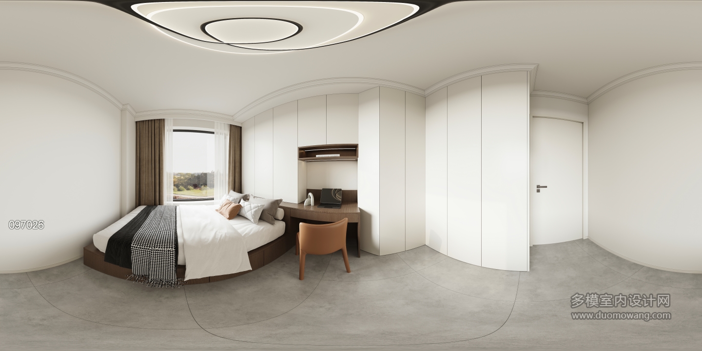 现代 卧室2 全景