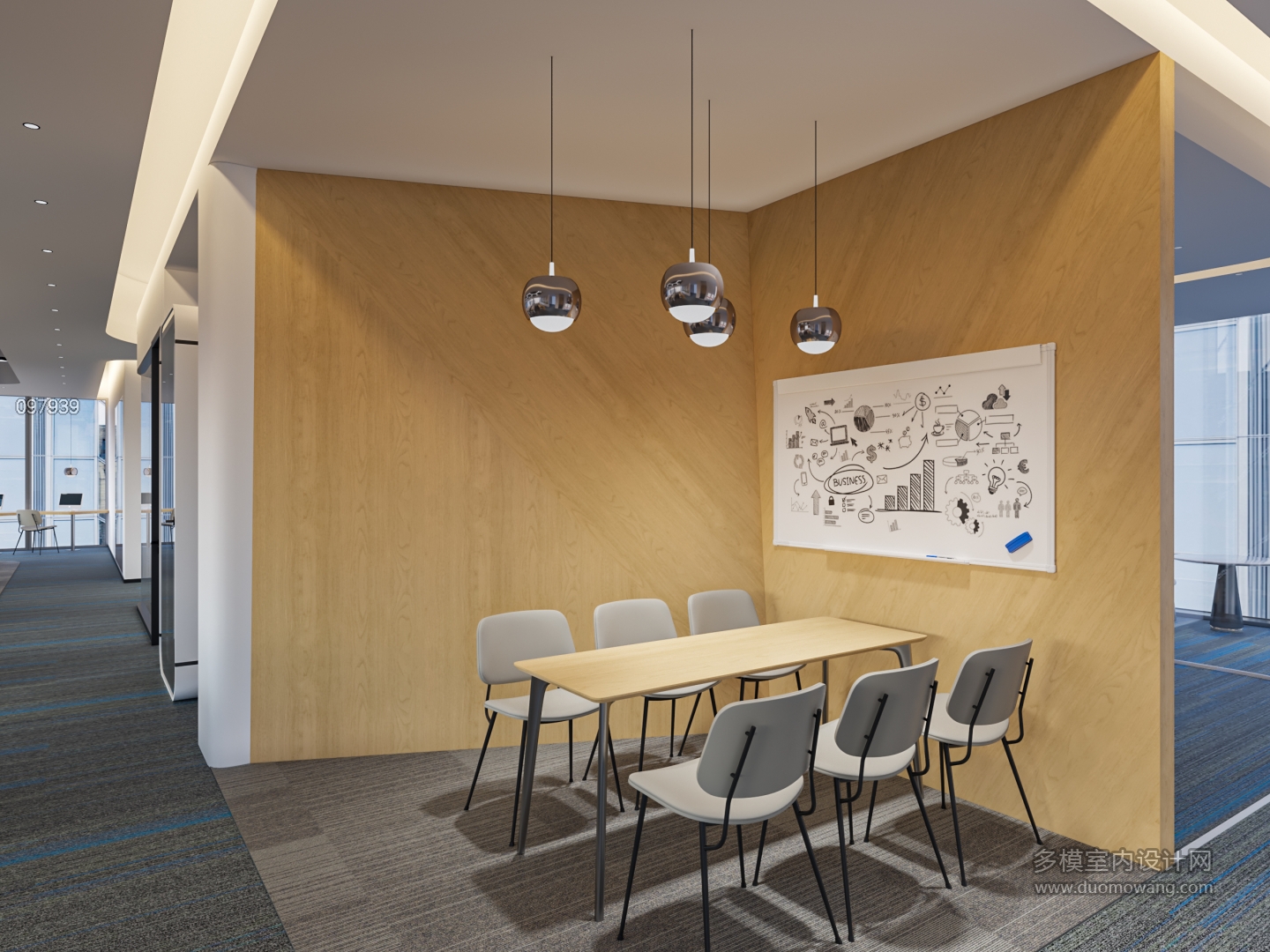 现代办公区二楼单张5