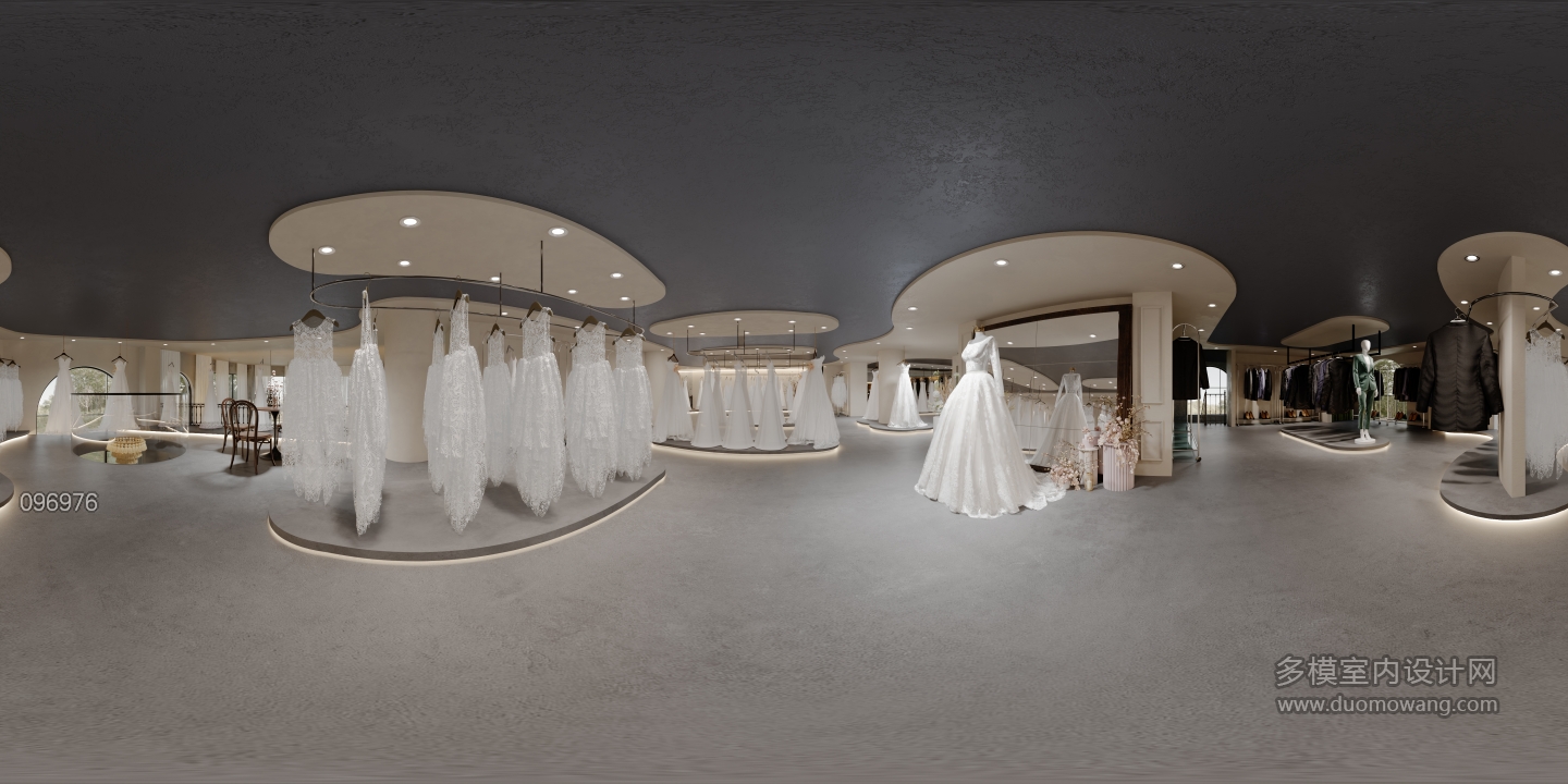 现代婚纱店二楼展厅全景1